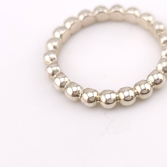 Tiffany & Co. Sterling Silver Ziegfeld Bead Beaded Hardwear Band Ring Size 6 - Picture 7 of 7